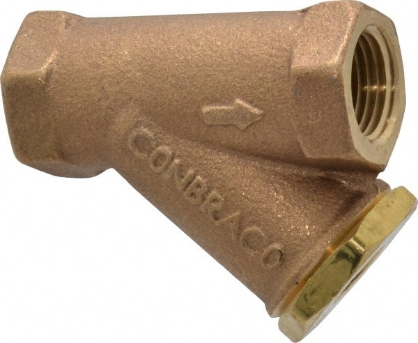 Conbraco - 1/2" Pipe, FNPT Ends, Cast Bronze Y-Strainer - 400 psi WOG Rating - Exact Tooling