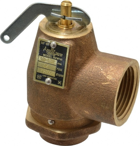 Conbraco - 3/4" Inlet, 1" Outlet, ASME Safety Relief Valve - 35 Max psi, Bronze, 790,000 BTUs - Exact Tooling