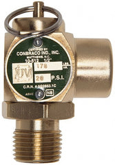 Conbraco - 1/2" Inlet, 1/2" Outlet, ASME Safety Relief Valve - 30 Max psi, Bronze, 245,000 BTUs - Exact Tooling