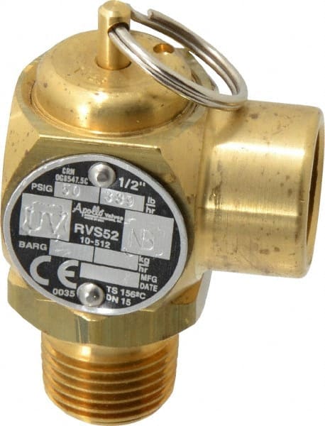 Conbraco - 1/2" Inlet, 1/2" Outlet, ASME Safety Relief Valve - 50 Max psi, Bronze, 365,000 BTUs - Exact Tooling