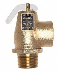 Conbraco - 1-1/4" Inlet, 1-1/2" Outlet, ASME Low Pressure Steam Heating Relief Valve - 10 Max psi, Bronze, 1,200 Lb per Hour - Exact Tooling
