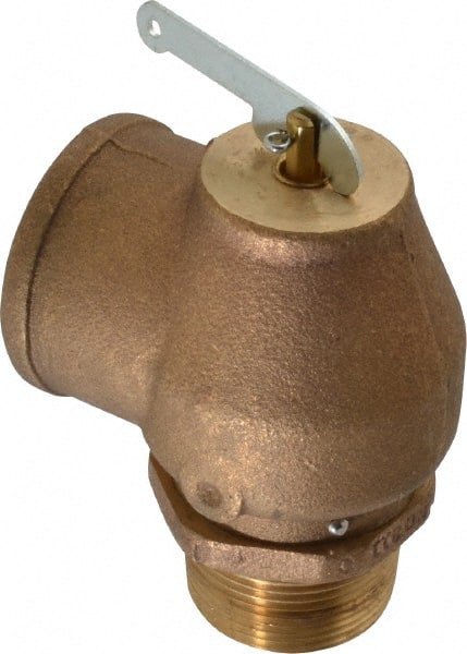 Conbraco - 1-1/4" Inlet, 1-1/2" Outlet, ASME Low Pressure Steam Heating Relief Valve - 15 Max psi, Bronze, 1,200 Lb per Hour - Exact Tooling
