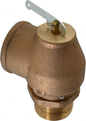 Conbraco - 1-1/4" Inlet, 1-1/2" Outlet, ASME Low Pressure Steam Heating Relief Valve - 15 Max psi, Bronze, 1,200 Lb per Hour - Exact Tooling