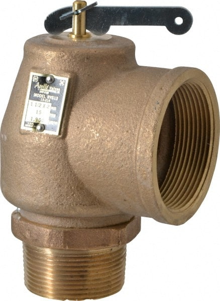 Conbraco - 1-1/2" Inlet, 2" Outlet, ASME Low Pressure Steam Heating Relief Valve - 15 Max psi, Bronze, 1,900 Lb per Hour - Exact Tooling