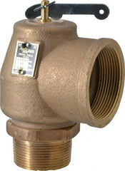 Conbraco - 1-1/2" Inlet, 2" Outlet, ASME Low Pressure Steam Heating Relief Valve - 15 Max psi, Bronze, 1,900 Lb per Hour - Exact Tooling