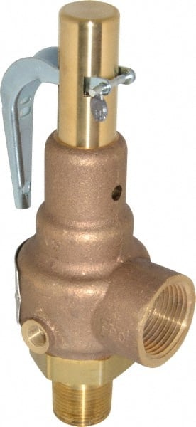Conbraco - 3/4" Inlet, 1" Outlet, High Pressure Safety Relief Valve - 75 Max psi, Bronze, 898 Lb per Hour - Exact Tooling