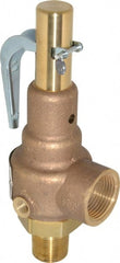 Conbraco - 3/4" Inlet, 1" Outlet, High Pressure Safety Relief Valve - 75 Max psi, Bronze, 898 Lb per Hour - Exact Tooling