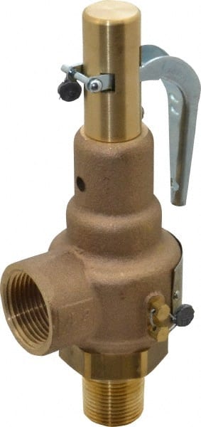 Conbraco - 3/4" Inlet, 1" Outlet, High Pressure Safety Relief Valve - 125 Max psi, Bronze, 1,402 Lb per Hour - Exact Tooling