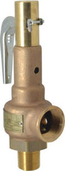 Conbraco - 1" Inlet, 1-1/4" Outlet, High Pressure Safety Relief Valve - 125 Max psi, Bronze, 2,189 Lb per Hour - Exact Tooling
