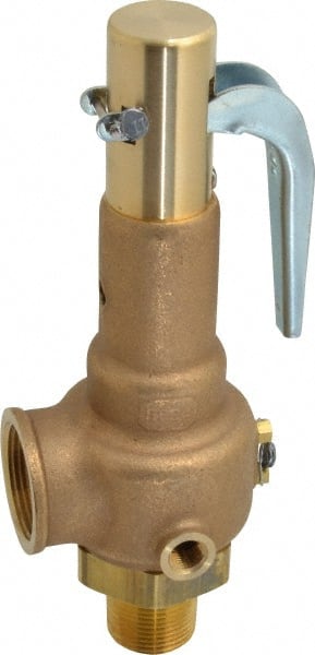 Conbraco - 1" Inlet, 1-1/4" Outlet, High Pressure Safety Relief Valve - 150 Max psi, Bronze, 2,581 Lb per Hour - Exact Tooling