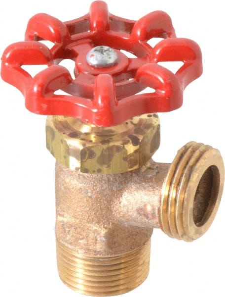 Conbraco - 3/4" Pipe, Bronze, MNPT x GHT End Connection, Boiler Drain Valve - 5/8" Long Shank, Handwheel Handle - Exact Tooling