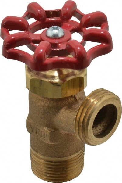 Conbraco - 3/4" Pipe, Bronze, MNPT x GHT End Connection, Boiler Drain Valve - 15/16" Long Shank, Handwheel Handle - Exact Tooling