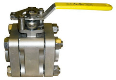 Apollo - 1-1/4" Pipe, Full Port, Stainless Steel Standard Ball Valve - 3 Piece, Inline - One Way Flow, Socket Weld x Socket Weld Ends, Lever Handle, 1,000 WOG, 150 WSP - Exact Tooling
