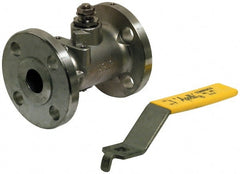 Apollo - 12" Pipe, Full Port, Stainless Steel Standard Ball Valve - Inline - One Way Flow, Flanged x Flanged Ends, Lever with Gear Operator Handle, 275 WOG, 150 WSP - Exact Tooling
