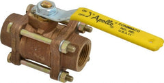 Apollo - 3/4" Pipe, Full Port, Bronze Standard Ball Valve - 3 Piece, Inline - One Way Flow, FNPT x FNPT Ends, Lever Handle, 600 WOG, 150 WSP - Exact Tooling