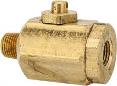 Apollo - 1/8" Pipe, MNPT x FNPT End Connections, Brass, Inline, Two Way Flow, Instrumentation Ball Valve - 400 psi WOG Rating, Screw Slot Handle, Buna N Seal, PTFE Seat - Exact Tooling