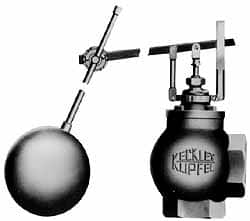 Made in USA - 1-1/2" Pipe, Bronze, Angle Pattern-Single Seat, Automatic Float Valve - 65 psi, NPTF End Connections - Exact Tooling