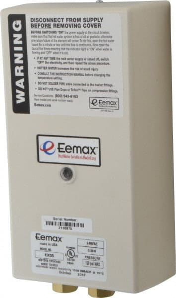 Eemax - 240 Volt Electric Water Heater - 5.5 KW, 23 Amp, 10 Wire Gauge - Exact Tooling