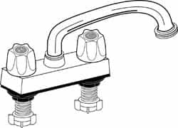 Value Collection - Standard with Hose Thread, Two Handle Design, Chrome, Deck Mount, Laundry Faucet - Knob Handle - Exact Tooling