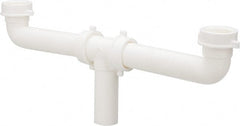 Federal Process - 1-1/2 Outside Diameter, Two Sink Traps with Center Outlet - 16 Inch Long, White, Polypropylene - Exact Tooling