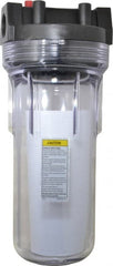 Pentair - 3/4 Inch Pipe, FNPT End Connections, 9-3/4 Inch Long Cartridge, 12-5/8 Inch Long, Cartridge Filter Housing with Pressure Relief - 10 Max GPM Flow Rate, 125 psi Max Working Pressure, Standard Housing - Exact Tooling