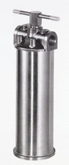 Pentair - 2 Inch Pipe, FNPT End Connections, 9-3/4 Inch Long Cartridge, 19-1/4 Inch Long, Cartridge Filter Housing - 4 Cartridges, 28 Max GPM Flow Rate, 125 psi Max Working Pressure, 304 Grade - Exact Tooling