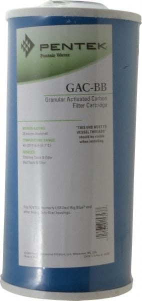 Pentair - 4-1/2" OD, 20µ, Granular Activated Carbon Maximum Absorption Cartridge Filter - 10" Long, Reduces Tastes, Odors & Sediments - Exact Tooling
