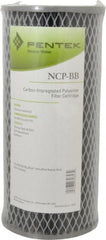 Pentair - 4-1/2" OD, 10µ, Carbon Impregnated Non-Cellulose Pleated Cartridge Filter - 9-3/4" Long, Reduces Tastes, Odors & Sediments - Exact Tooling