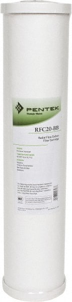 Pentair - 4-1/2" OD, 25µ, Granular Activated Carbon Radial Flow Cartridge Filter - 20" Long, Reduces Tastes, Odors & Sediments - Exact Tooling
