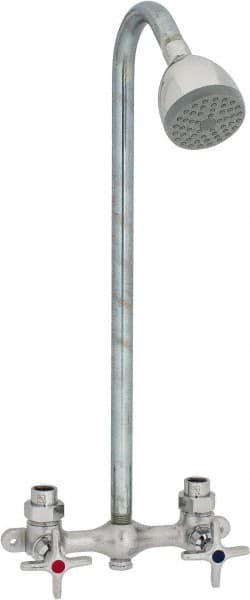 Speakman - Exposed, Two Handle, Brass, Valve and Shower Head - Handwheel Handles, 6 Inch Mounting Centers, Chrome plated Handles - Exact Tooling