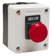 ACI - 1 Operator, Mushroom Head Control Station - Emergency Stop (Legend), Momentary Switch, NO/NC Contact - Exact Tooling
