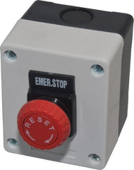 ACI - 1 Operator, Mushroom Head Control Station - Emergency Stop (Legend), Turn to Release Switch, NO/NC Contact - Exact Tooling