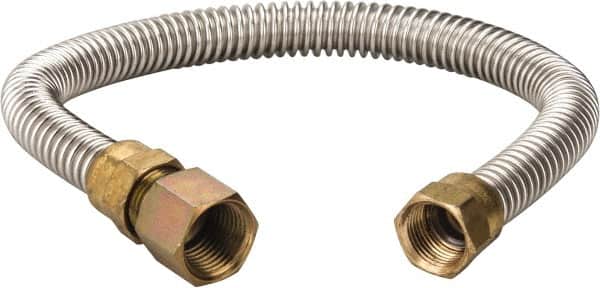 Dormont - 1/2" Inlet, 1/2" Outlet FIP x MIP Gas Connector - 18" Long, 3/8" Hose ID - Exact Tooling