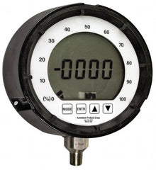 Made in USA - 4-1/2" Dial, 1/4 Thread, 0-15 Scale Range, Pressure Gauge - Exact Tooling