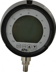 Made in USA - 4-1/2" Dial, 1/4 Thread, 0-5,000 Scale Range, Pressure Gauge - Exact Tooling