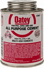 Oatey - 8 oz All-Purpose Medium Bodied Cement - Clear, Use with ABS, PVC & CPVC up to 6" Diam - Exact Tooling