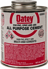 Oatey - 16 oz All-Purpose Medium Bodied Cement - Clear, Use with ABS, PVC & CPVC up to 6" Diam - Exact Tooling