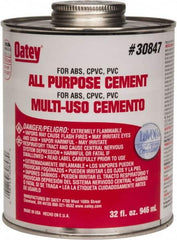 Oatey - 32 oz All-Purpose Medium Bodied Cement - Clear, Use with ABS, PVC & CPVC up to 6" Diam - Exact Tooling