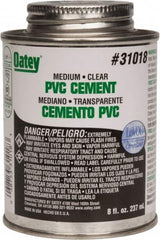 Oatey - 8 oz Medium Bodied Cement - Clear, Use with PVC up to 6" Diam - Exact Tooling