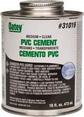 Oatey - 16 oz Medium Bodied Cement - Clear, Use with PVC up to 6" Diam - Exact Tooling