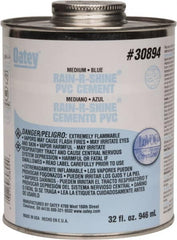 Oatey - 32 oz Medium Bodied Cement - Blue, Use with PVC up to 6" Diam - Exact Tooling