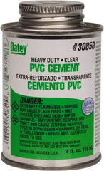 Oatey - 4 oz Heavy Duty Cement - Clear, Use with PVC up to 12" Diam - Exact Tooling