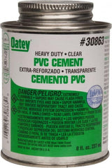 Oatey - 8 oz Heavy Duty Cement - Clear, Use with PVC up to 12" Diam - Exact Tooling