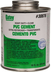 Oatey - 16 oz Heavy Duty Cement - Clear, Use with PVC up to 12" Diam - Exact Tooling