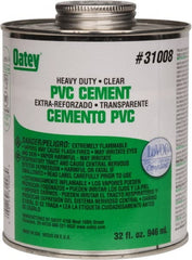 Oatey - 32 oz Heavy Duty Cement - Clear, Use with PVC up to 12" Diam - Exact Tooling