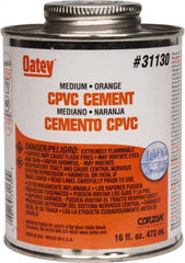 Oatey - 16 oz Medium Bodied Cement - Orange, Use with CPVC & CTS up to 6" Diam - Exact Tooling