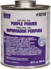 Oatey - 32 oz All Purpose Primer/Cleaner - Purple, Use with PVC & CPVC - Exact Tooling