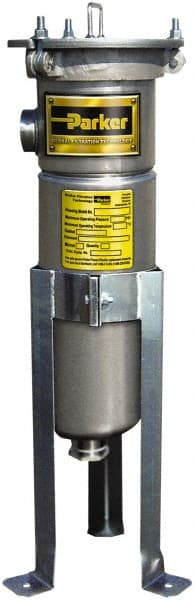 Parker - 2 Inch, Stainless Steel, Bag Filter Housing - FNPT End Connection, 160 GPM Max Flow - Exact Tooling