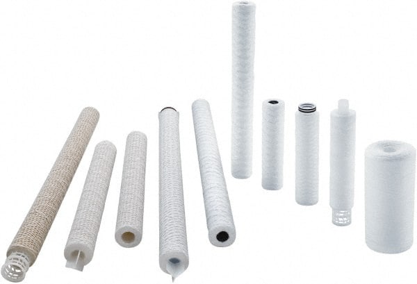 Parker - 2-1/2" OD, 5µ, Polypropylene Cotton String-Wound Cartridge Filter - 30" Long - Exact Tooling