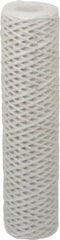Parker - 2-1/2" OD, 50µ, Acetate Cotton String-Wound Cartridge Filter - 10" Long - Exact Tooling